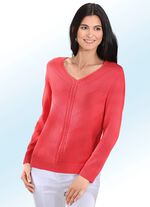Pullover mit Zopfstreifen KORALLE