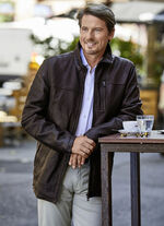 Lederjacke mit Rei&szlig;verschluss-Taschen 