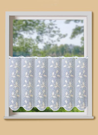 Kurzstore mit filigran gesticktem Bl&auml;tterdessin 