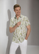 Bedrucktes "Milano Italy"-Hemd KHAKI-WEISS