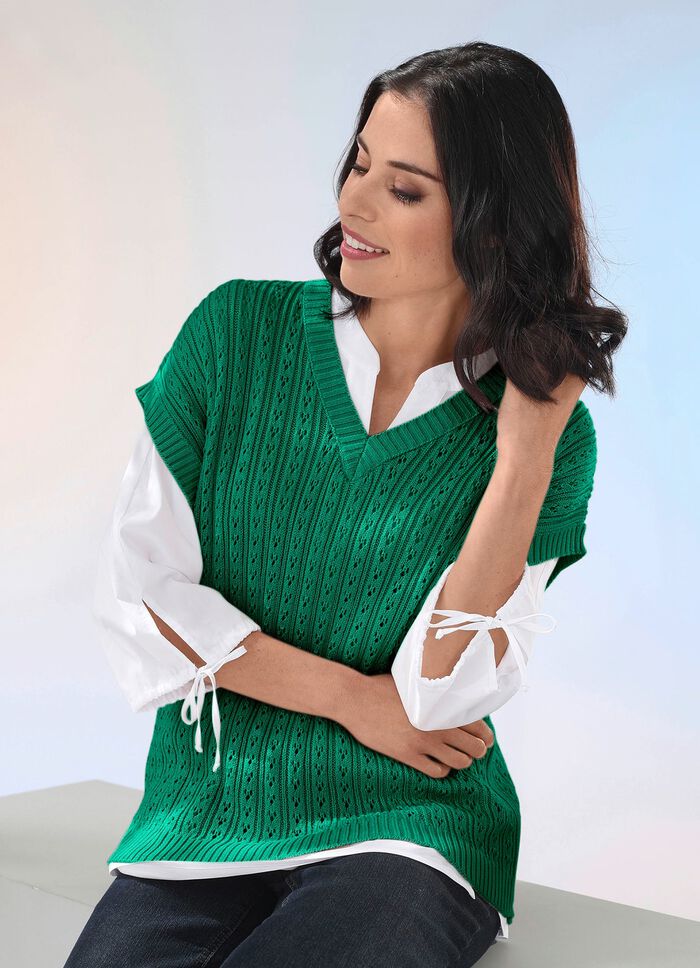 Pullunder mit Ajour- und Strukturmuster 