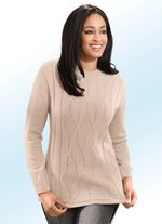 Pullover mit Strukturmix BEIGE