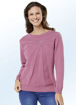 Pullover aus reiner Baumwolle und mit Plättchenzier 
