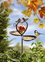 Vogelfutterstation aus lackiertem Stahl im Rost-Look 