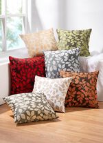 Kissenbezug mit h&uuml;bschem Bl&auml;ttermotiv BORDEAUX-ROT