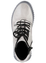 Gemini Schnür-Bootie aus weichem Rind-Nappaleder KIESEL