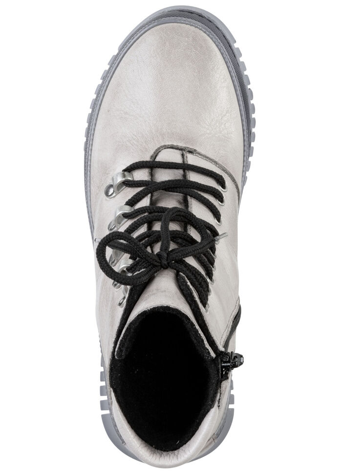 Gemini Schnür-Bootie aus weichem Rind-Nappaleder KIESEL