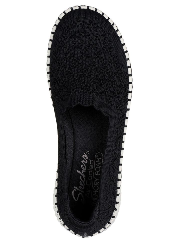 SKECHERS Slipper aus dehnbarem Strick-Material SCHWARZ