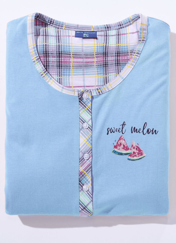 Zweierpack Nachthemden aus nachhaltigem Baumwollanbau mit Knopfleiste