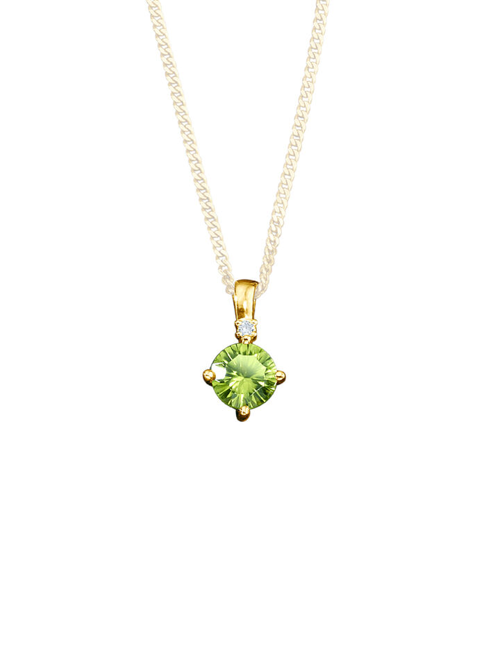 Anh&auml;nger mit echt Peridot und Diamanten 