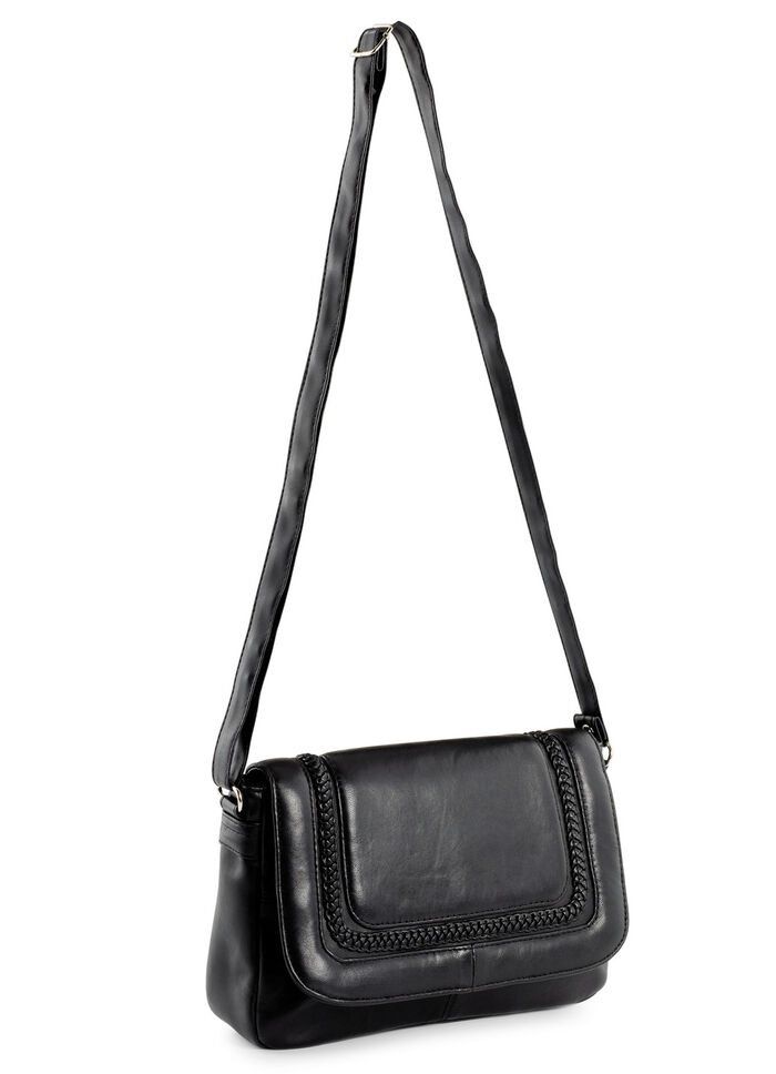 Tasche mit Flecht-Bord&uuml;re SCHWARZ