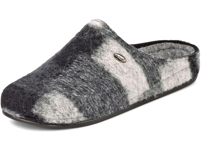 Pantoffel aus flauschigem, buntem Wollstoff 