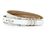 Schicker Damen-Gürtel aus Leder, 1,5 cm breit WEISS