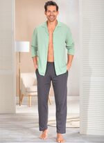 Schlafanzug mit durchgekn&ouml;pftem Oberteil und offenen Abschl&uuml;ssen 