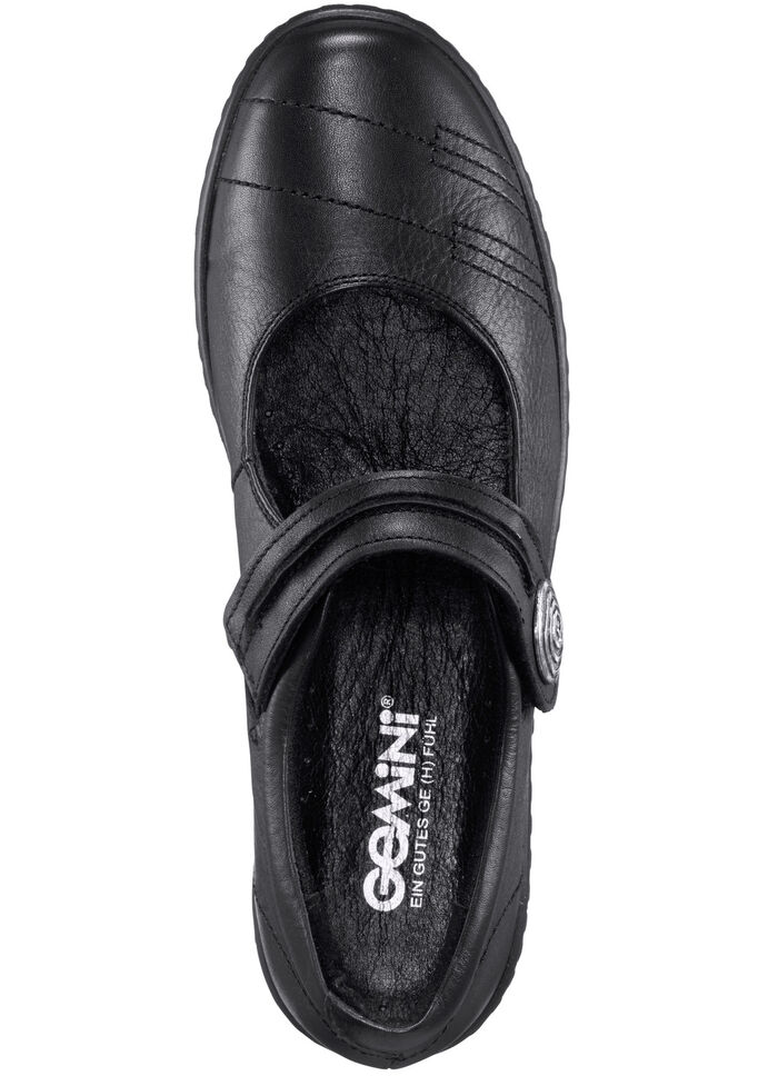 Slipper mit herausnehmbarem Lederfußbett, Weite G SCHWARZ