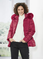 Jacke mit abnehmbarem Kunstpelz-Besatz 