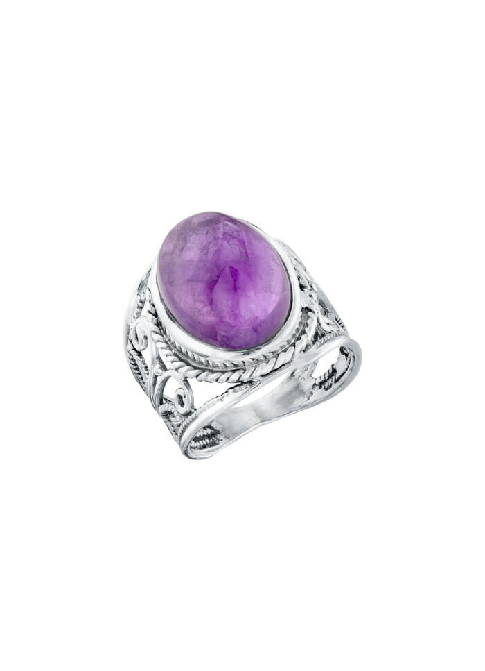 Damenring mit echt Amethyst 