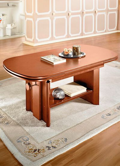 H&ouml;henverstell- und ausziehbarer Couchtisch 