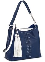 Collezione Alessandro Tasche mit Nietenzier MARINE-WEISS