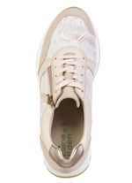 ELENA EDEN, elegante Damen-Sneaker, Weite G, mit herausnehmbarem Fu&szlig;bett BEIGE-WEISS
