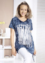 Longshirt mit Kontrast-Druck in 2 Farben MARINE BATIK