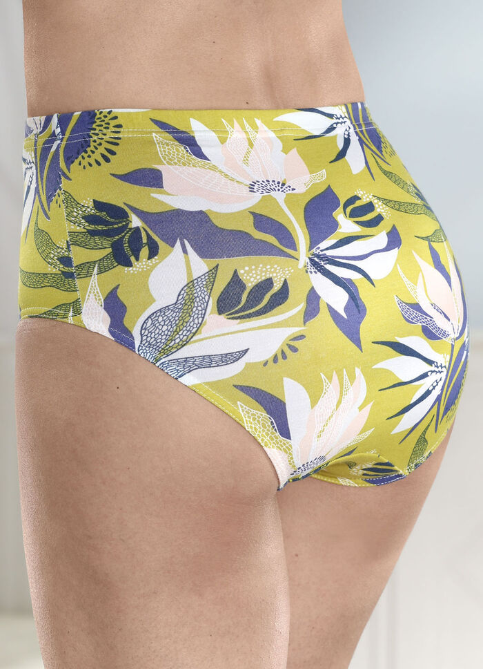 Viererpack Slips mit buntem Floraldessin 