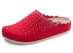 Pantoffel mit frechen Ziernieten ROT