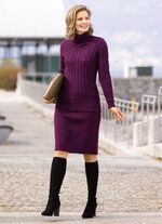 Strick-Kombination in flauschiger Kuschelqualit&auml;t BROMBEERE MELIERT