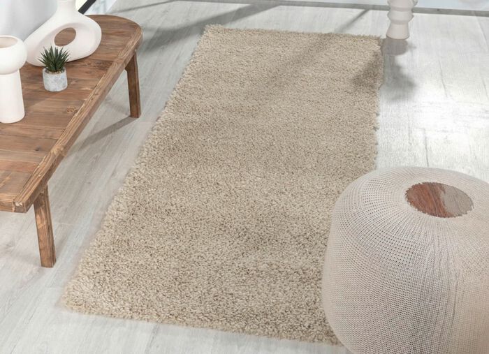 Traumhaft flauschige Brücken und Teppiche in Shaggy-Qualität BEIGE