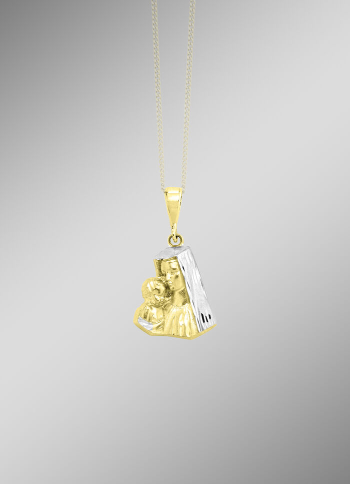 Anhänger Heilige Maria und Jesuskind in Bicolor 