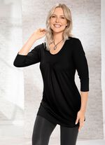 Herrliches Shirt mit Fältelung in 3 Farben SCHWARZ
