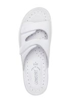 Zweierpack klassische Damen-Pantoletten, Weite H, mit Klettverschluss 1X WEISS, 1X SCHWARZ