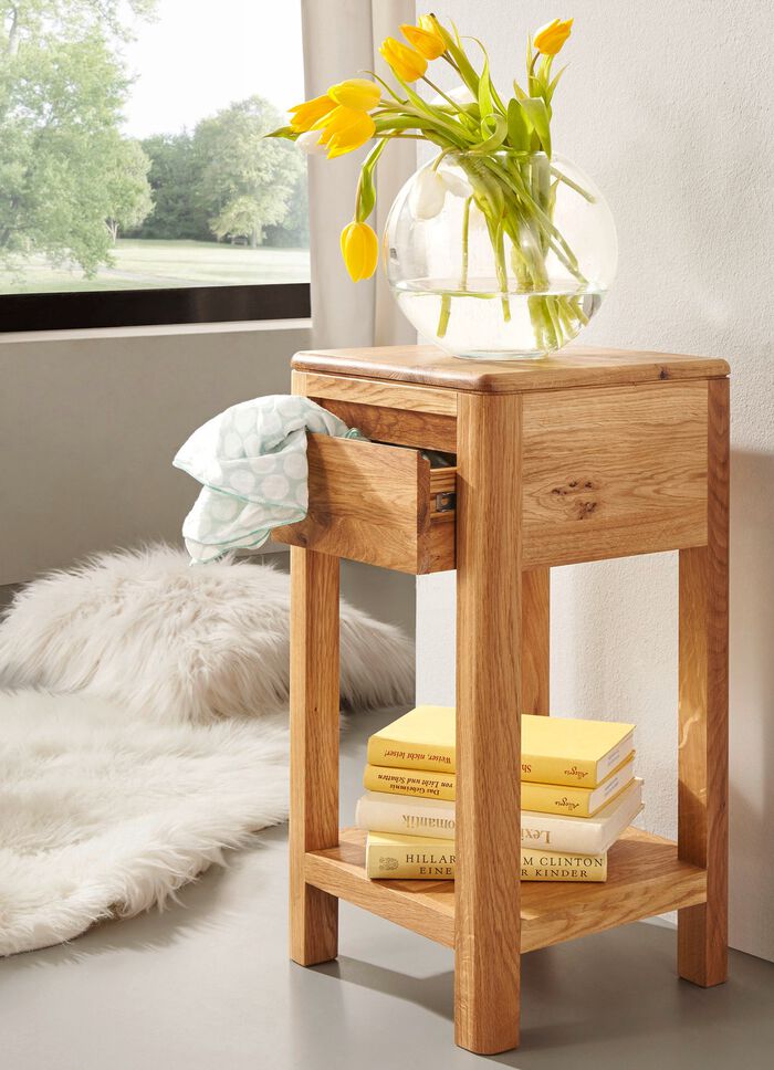 Beistelltisch aus ge&ouml;ltem Massivholz WILDEICHE