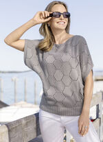 Pullover mit Wabendessin GRAU