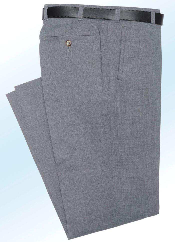 &bdquo;Klaus Modelle&ldquo;-Hose mit weichem Griff in 4 Farben MITTELGRAU MELIERT