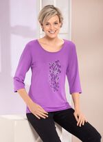 Shirt mit Strasssteinen in 2 Farben LILA