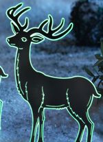 Nachtleuchtende Hirschsilhouetten aus Metall SCHWARZ
