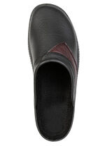 Klassische Herren-Pantoletten, mit anatomisch geformtem Fußbett SCHWARZ-BURGUND