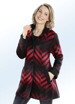 Long-Strickjacke in Garnmix und Farbverlauf