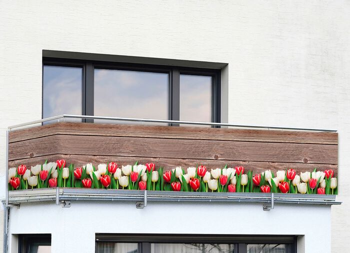Einseitig bedruckter Balkon-Sichtschutz inkl. Befestigungsmaterial 