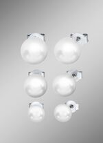 Ohrstecker-Set in Silber 925/- fein mit S&uuml;sswasser-Zuchtperlen 