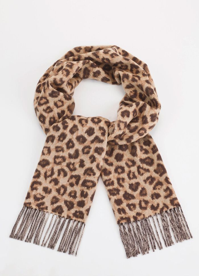 Schal mit Raubtierfell-Dessin 