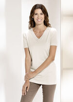 Shirt mit bunter Strasszier HELLBEIGE