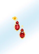 Schicke Ohrstecker mit Granat und Wei&szlig;topas 