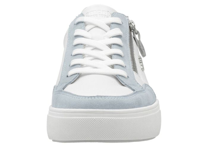 Remonte Sneaker aus Nappa- und Veloursleder mit Metallic-Besatz BLAU-WEISS-SILBER