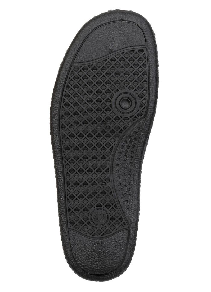 Gef&uuml;tterte Herren-Hausschuhe, mit Schurwolle SCHWARZ