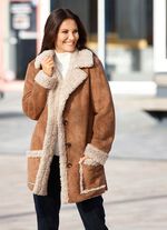 Jacke aus Veloursleder-Imitat 