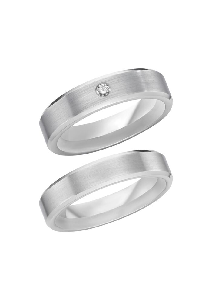 Mattierter Trauring in Silber 925/- fein 