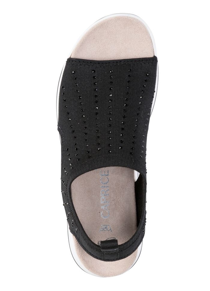 Caprice Sandale mit schwarzen Glitzersteinchen 