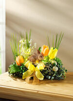 Beleuchtetes Tischgesteck